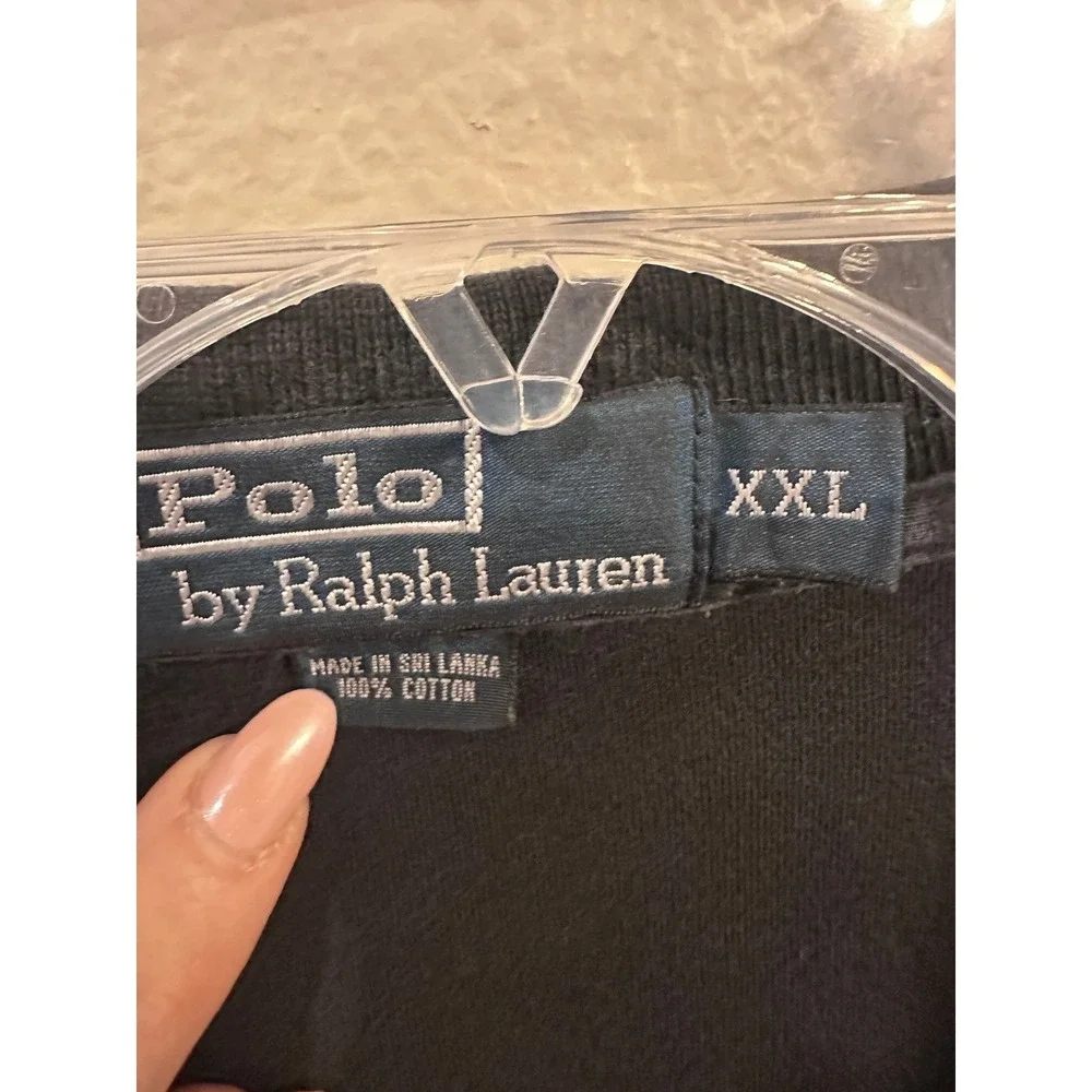 Polo by Ralph Lauren XXL Black Polo Shirt Red Logo Cotton Menswear